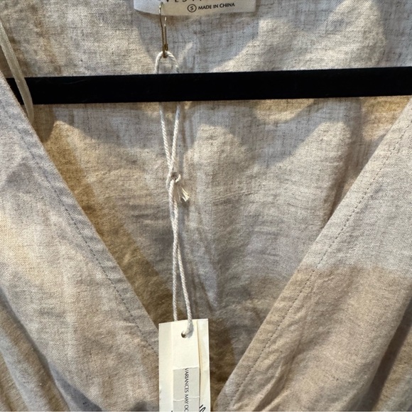 Love Stitch Shiloh Beige Embroidered V-Neck Mini Dress - Picture 5 of 6